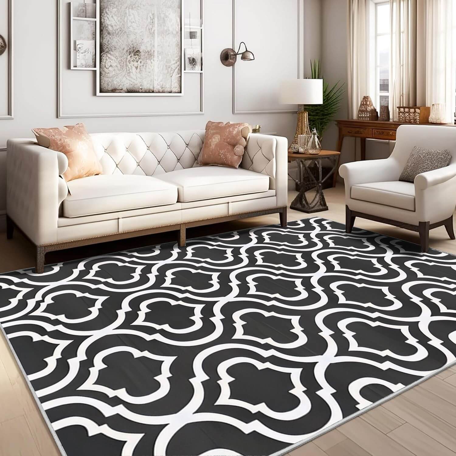 Folding and Machine Washable Low-Pile Loop Carpet