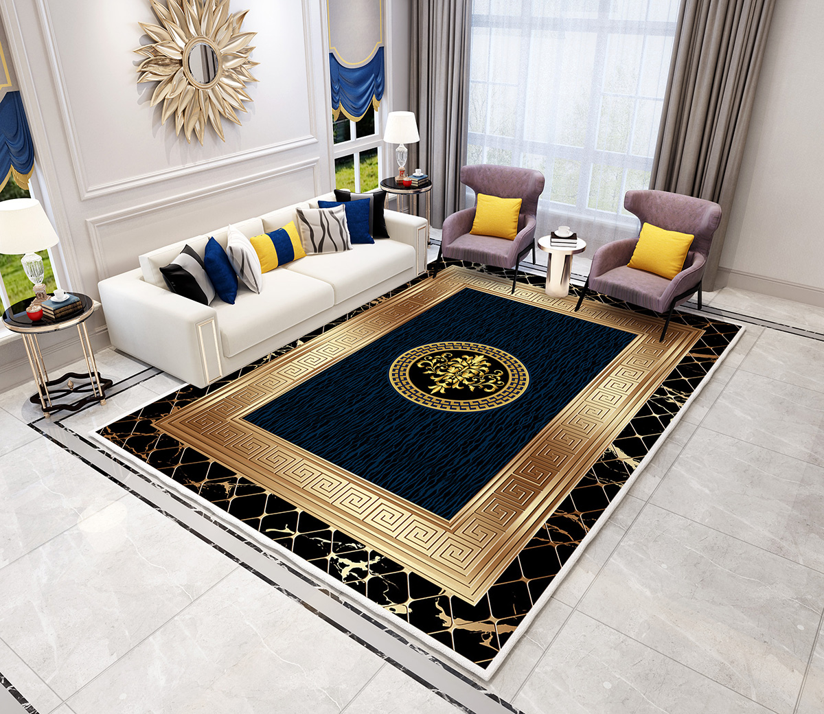 Shinny Diamond HD CARPET with PU Artifical Leather BACKING Best Anti-slip